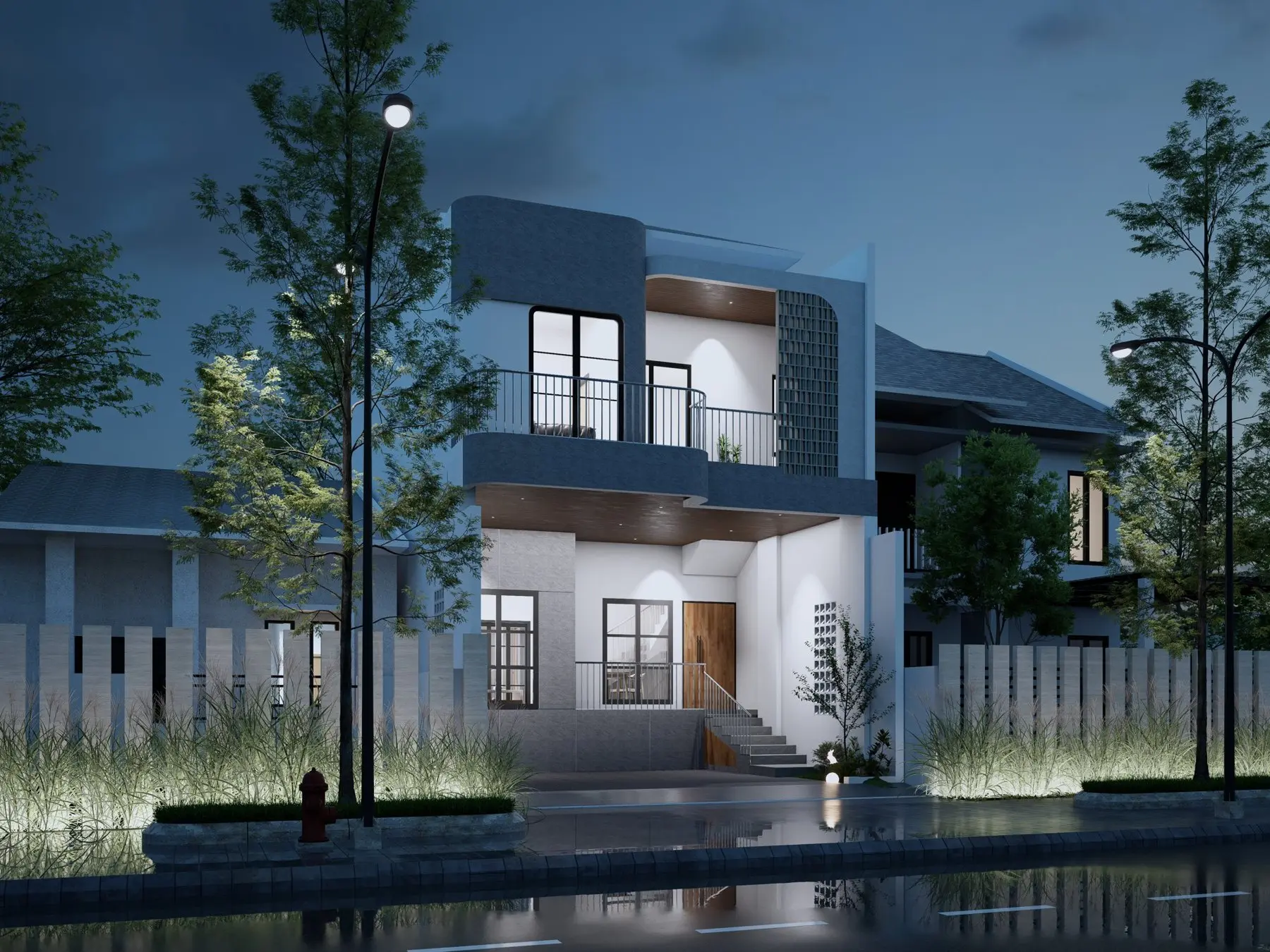 Desain eksterior rumah Mr Sb oleh RHI Architect