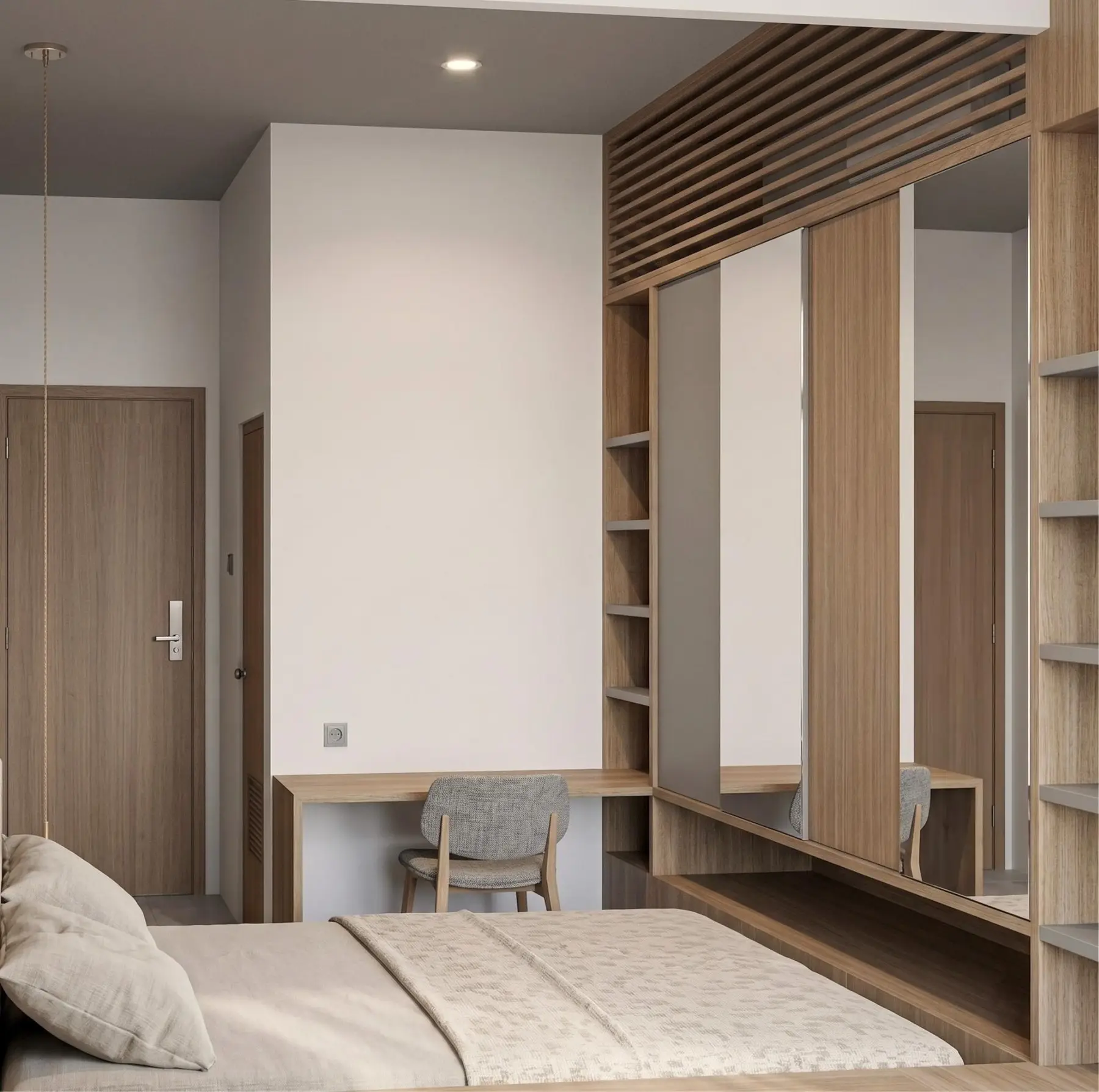 Desain interior kamar utama oleh RHI Architect
