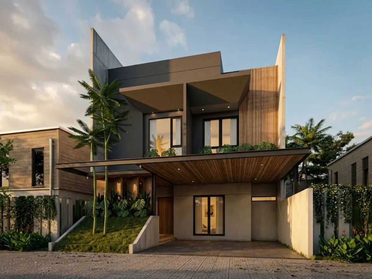 Render eksterior proyek Mr Ad oleh RHI Architect