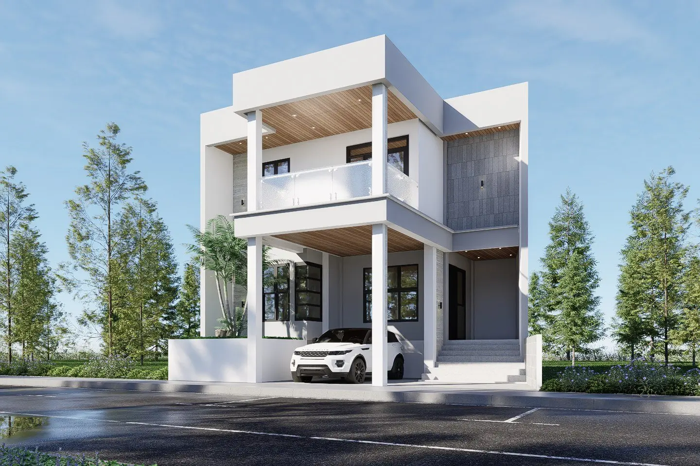 Desain eksterior rumah Mr Ek oleh RHI Architect