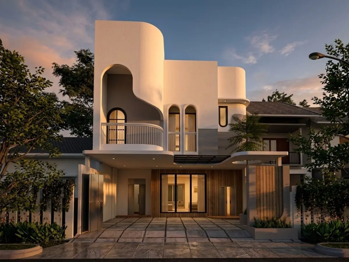 Render eksterior proyek Mr Hf oleh RHI Architect